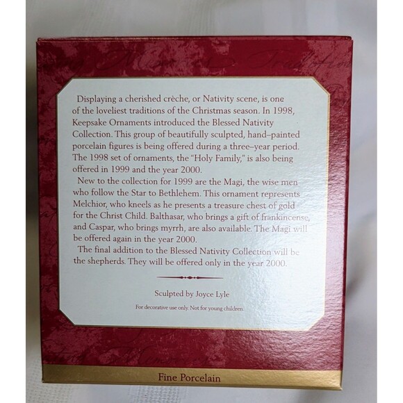 Hallmark Keepsake Ornament 1999 Melchior The Magi Porcelain Blessed Nativity - Picture 3 of 5
